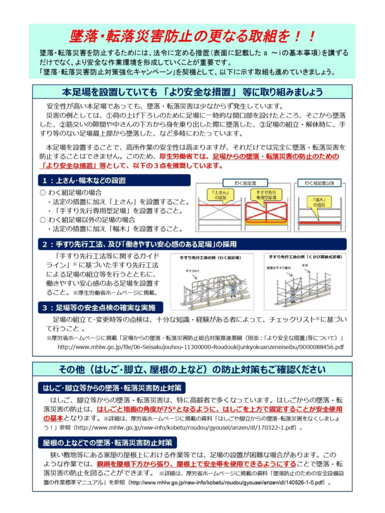 墜落転落災害防止
