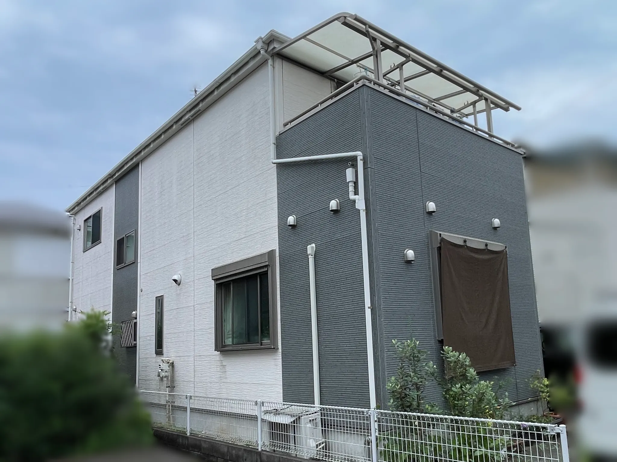 SK化研　プレミアム無機　19-85C、19-20B 3分艶使用　外壁塗装工事施工前