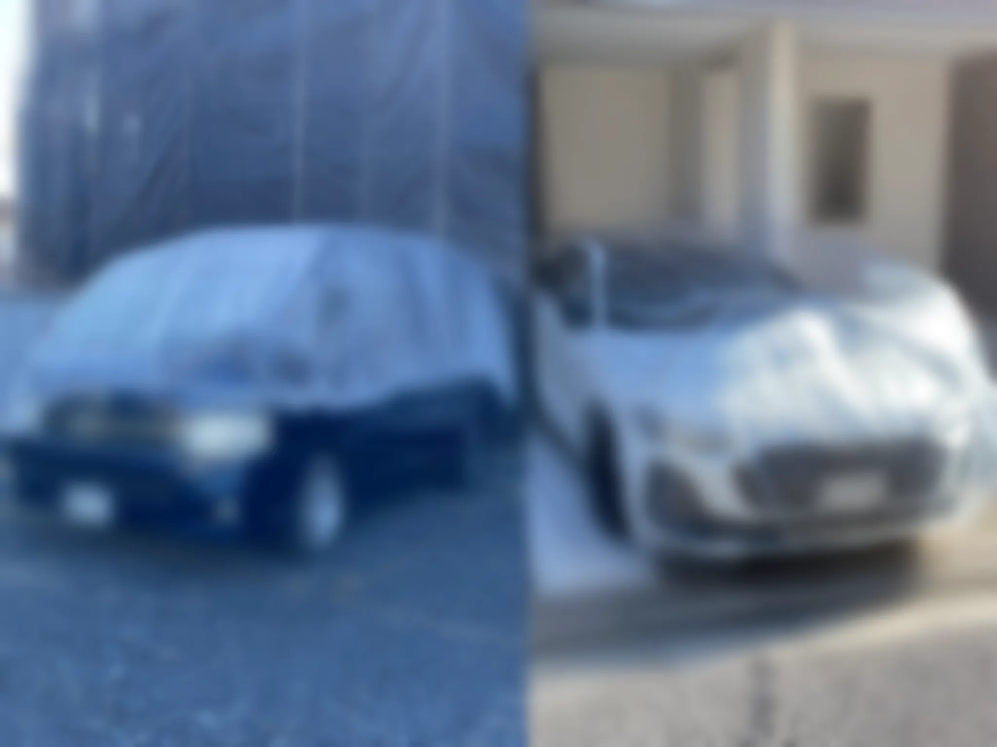 近隣の車に養生をする